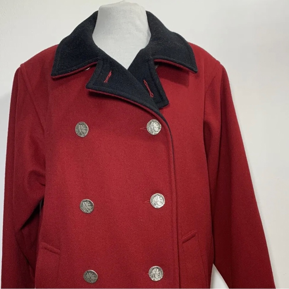 Steve By Searle Wool Coat Jacket Wool Red Winter Vintage US8 UK Size 12 - Picture 5 of 8